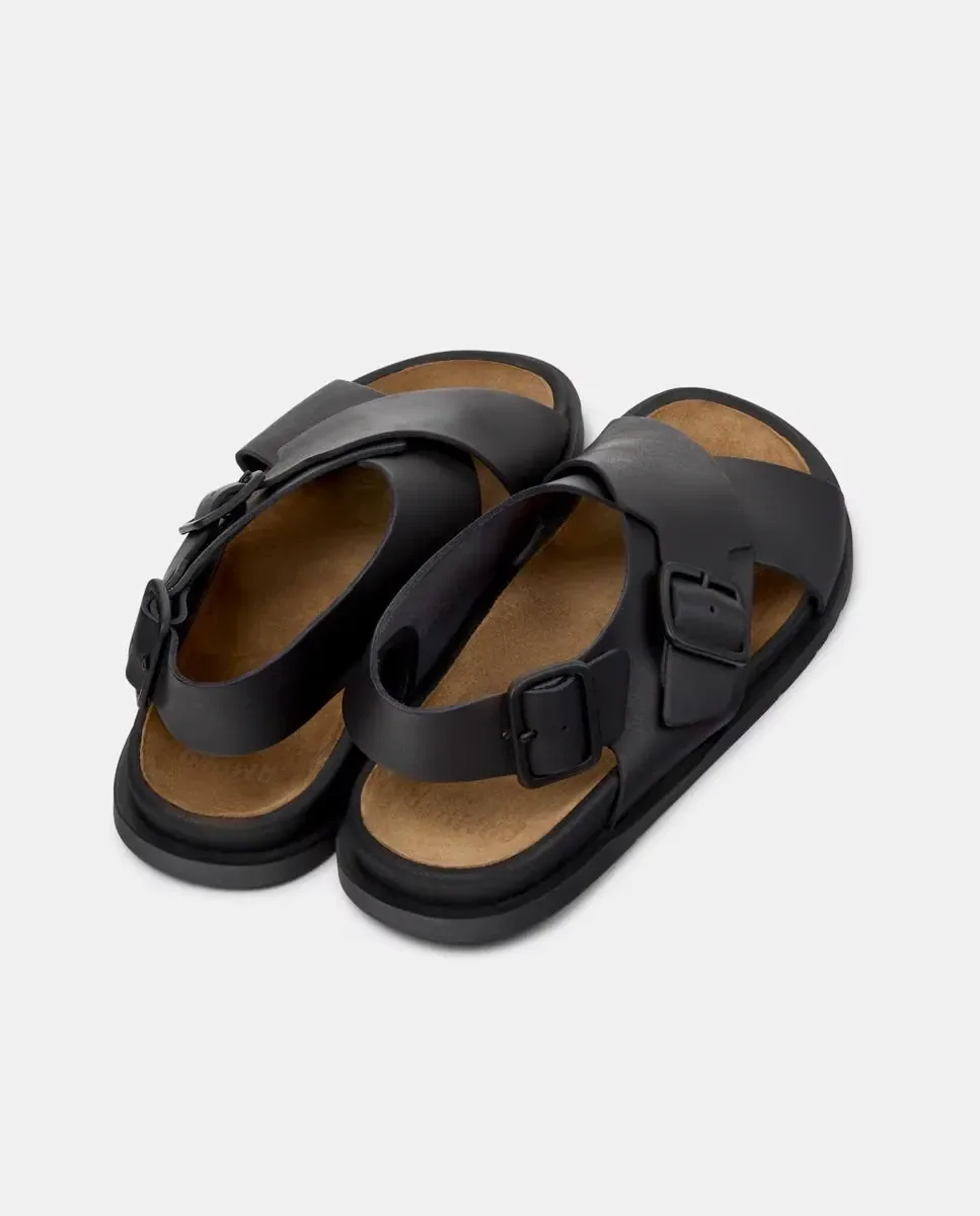Мужские кожаные сандалии Lluc Sandal Camper, черный — фото 2
