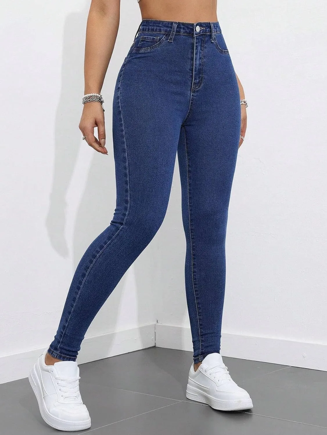 Женские джинсы с высокой посадкой на каждый день Generic, Dark Wash — фото 4