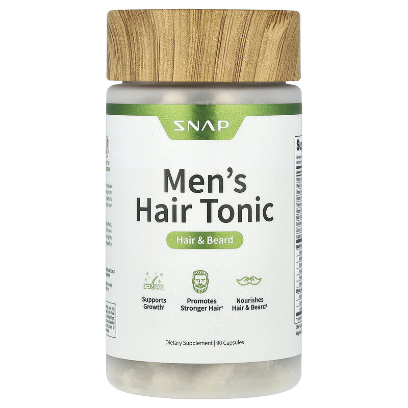 

Snap Supplements, Тоник для мужчин, для волос и бороды, 90 капсул