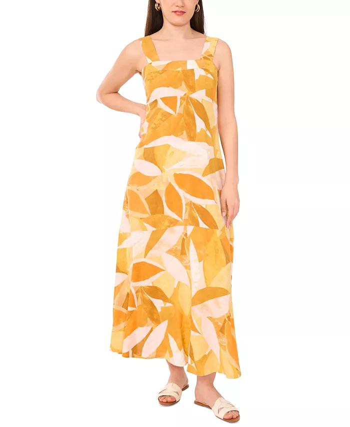 

Женское макси-платье без рукавов с квадратным вырезом и сборкой на спине Vince Camuto, оранжевый