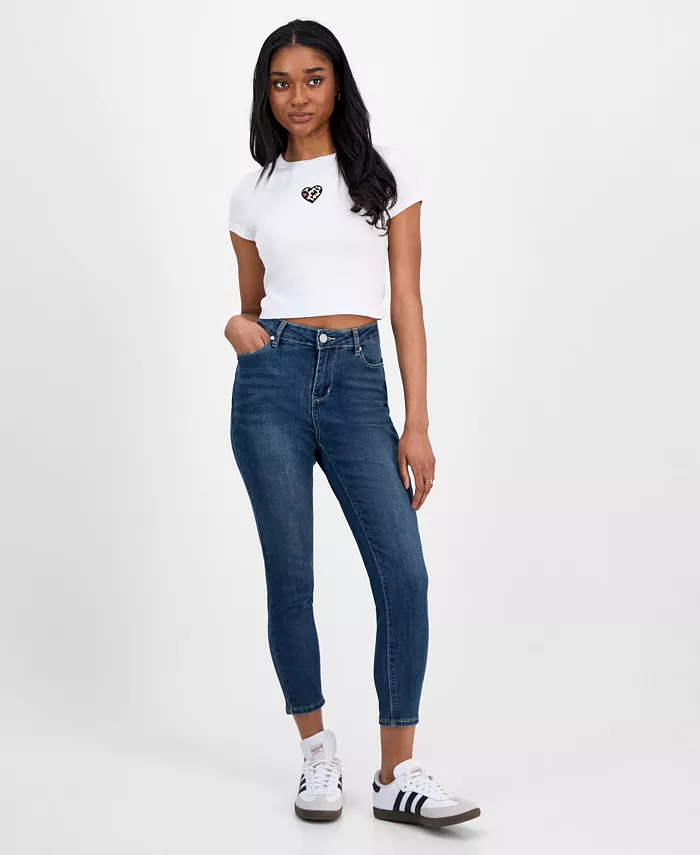 

Джинсы укороченные завышенные для девушек Curvy Indigo Rein, синий