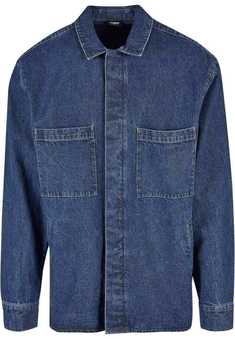 

Джинсовая рубашка Urban Classics Comfort fit Button Up Shirt, синий деним