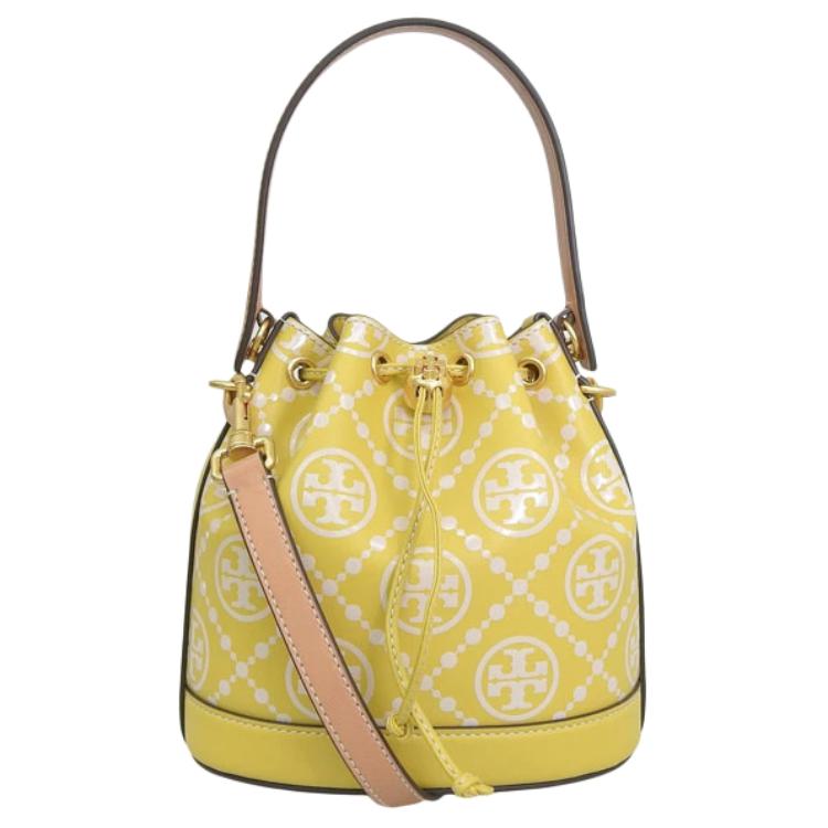 

TORY BURCH Монограмма T Кожаная Одноплечевая Сумка Женская Пальмовая Желтая