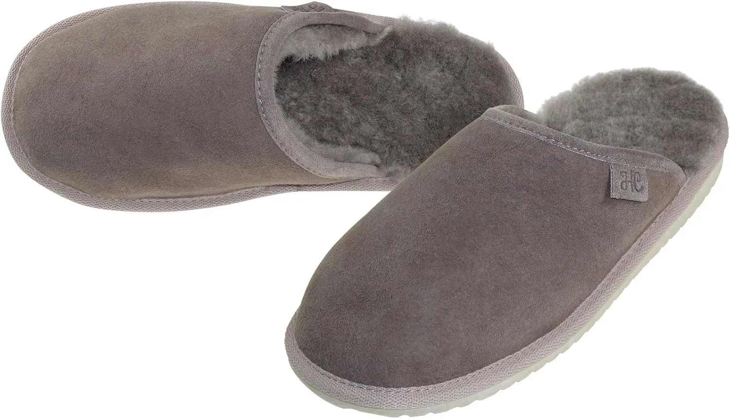 Мужские тапочки Harrys-Collection из очень толстой овечьей кожи, плоская форма, Sand — фото 3