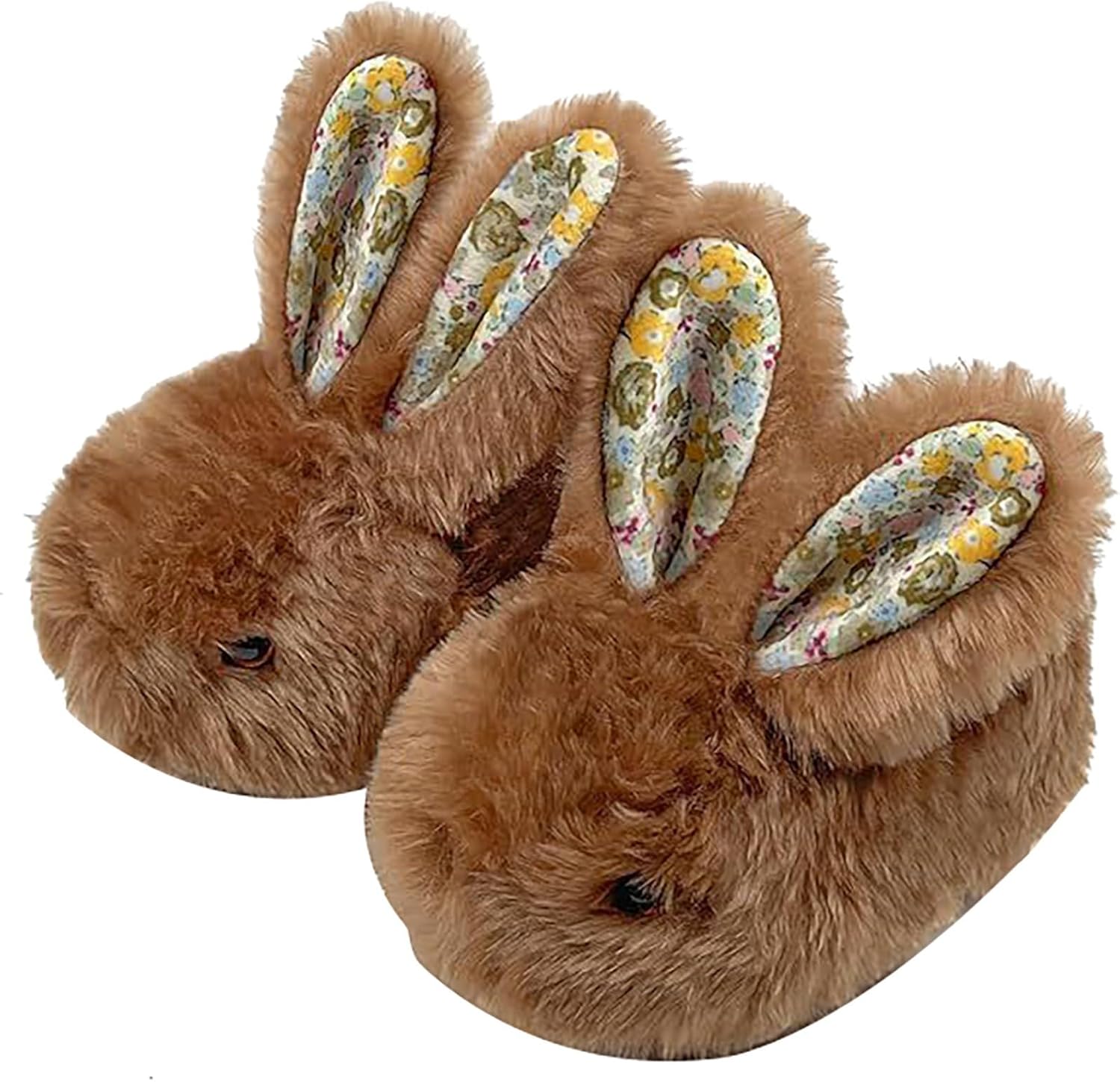 

Женские и мужские пушистые тапочки, милые с зайчиком, мягкие домашние туфли, теплые с толстым дном, с памятью формы, плюшевые тапочки Generic, коричневый