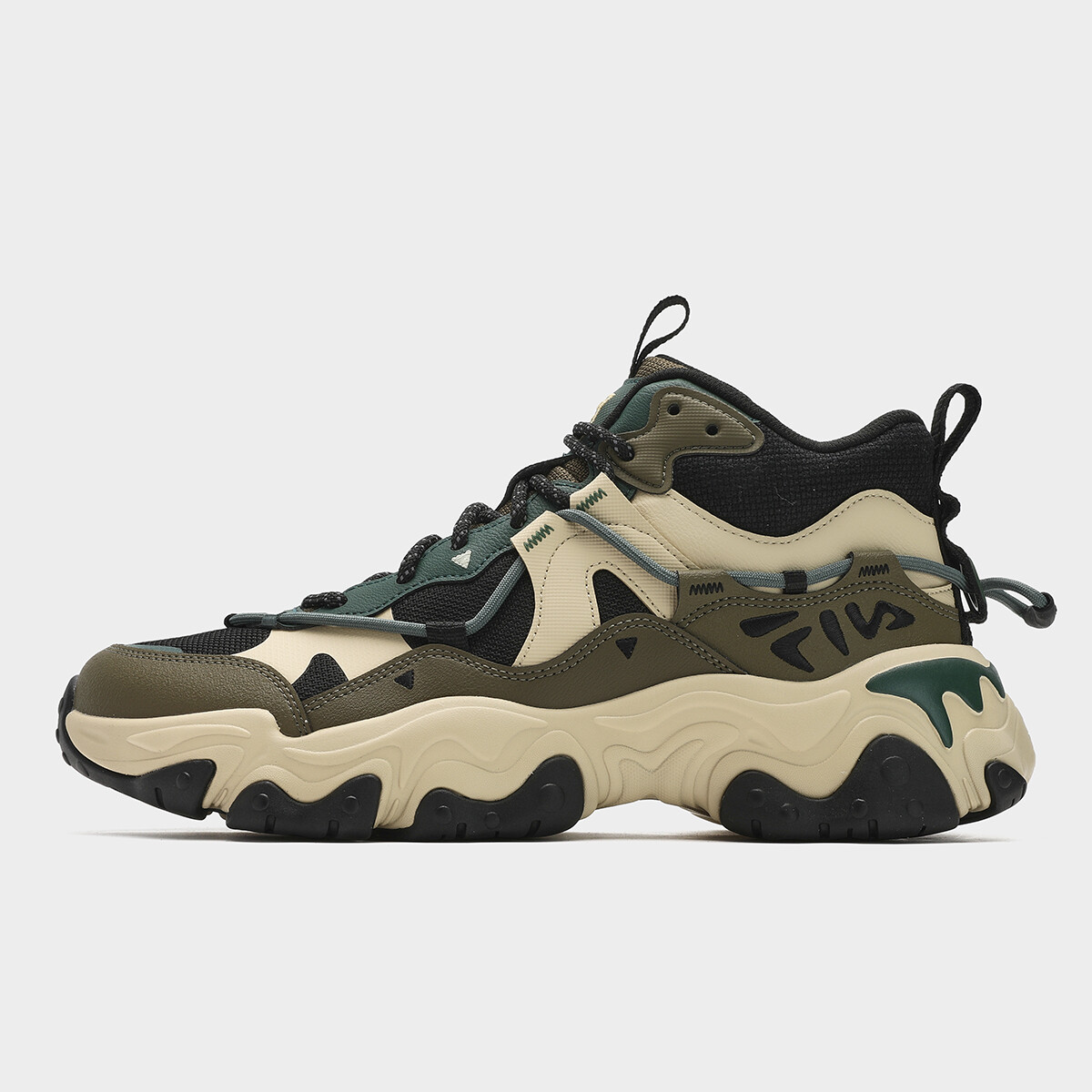 

Кроссовки FILA Lifestyle Shoes Men Mid-top Black/green/beige, серо-зеленый