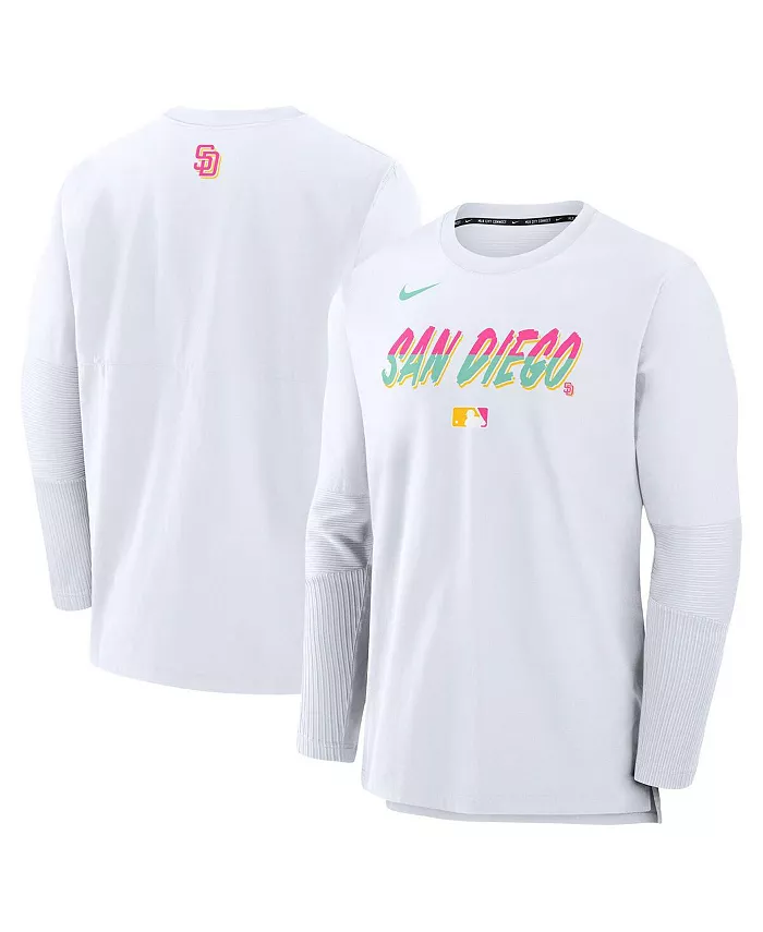 

Мужская белая футболка с длинным рукавом San Diego Padres Authentic Collection City Connect из легкого трикотажа для занятий спортом Nike