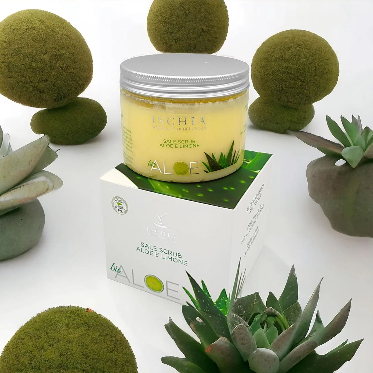 Соляной скраб для тела ISB «Aloe Bio» с алоэ и лимоном, 500 мл Ischia Sorgente Di Bellezza — фото 2
