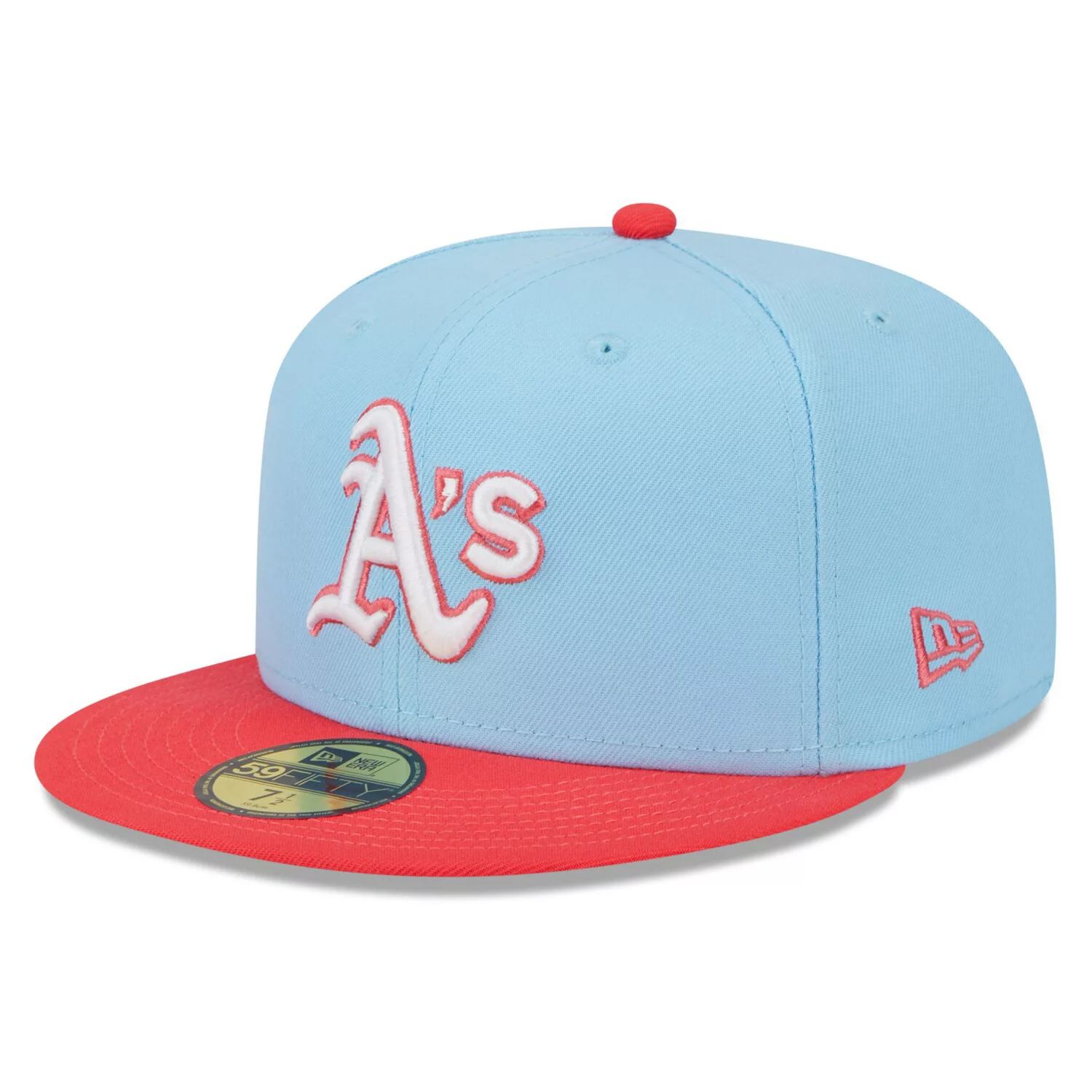 

Мужская двухцветная шляпа New Era светло-синяя/красная Oakland Athletics Spring Color 59FIFTY