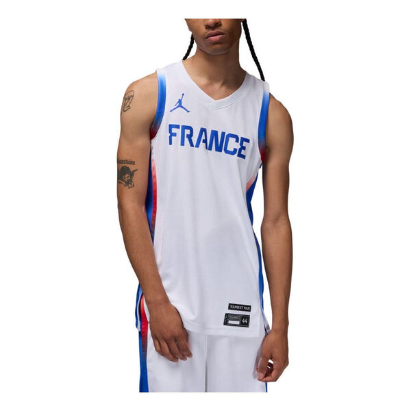 

Спортивная футболка france limited home basketball jersey 'white hyper royal' Air Jordan, белый