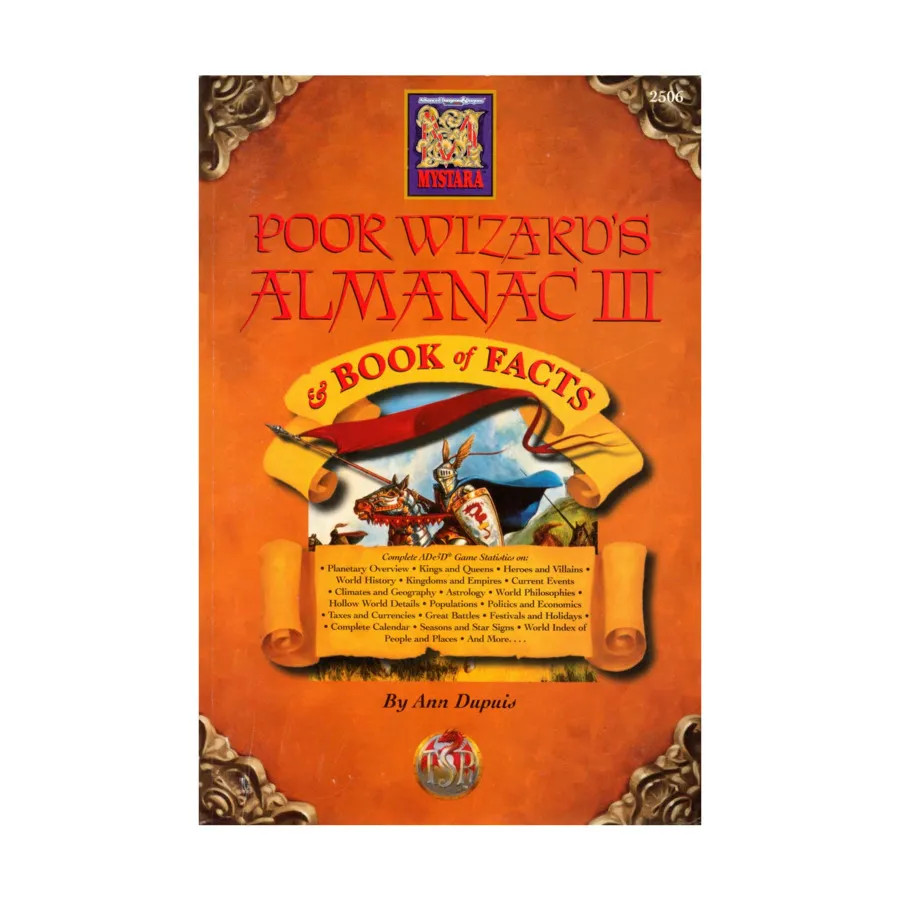 

Poor Wizard's Almanac #3, Mystara, мягкая обложка