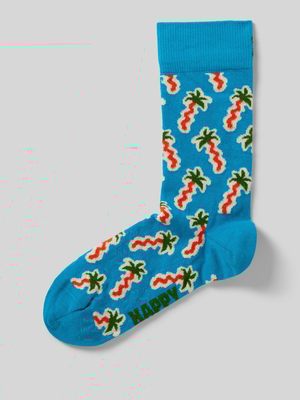 

Носки с добавлением эластичной ткани, модель «Happy Palm» Happy Socks, бирюзовый