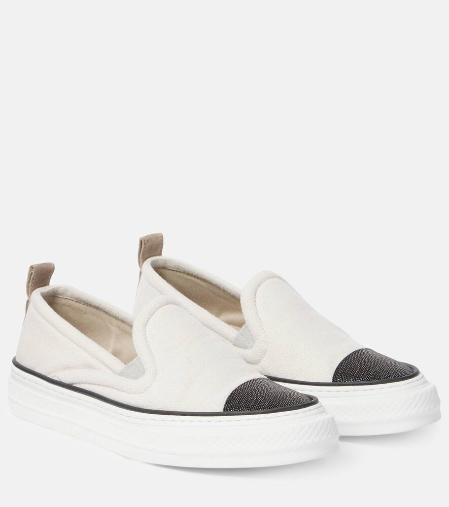Мокасины из ткани monili Brunello Cucinelli, White CDR66