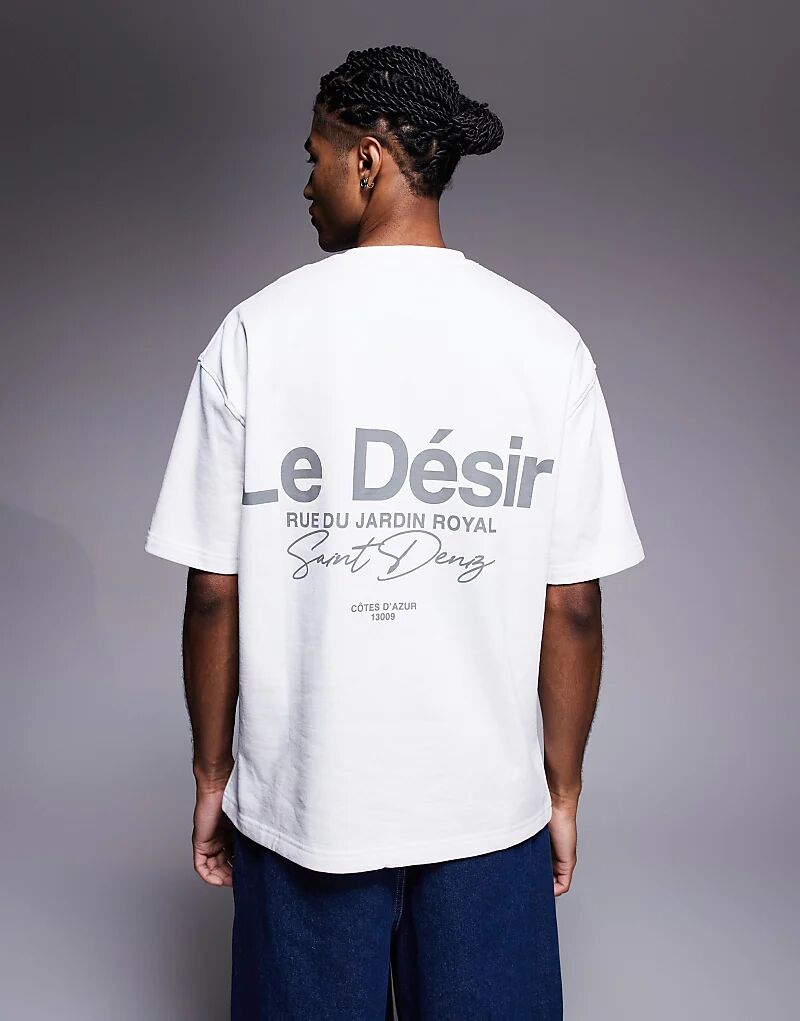 

Футболка River Island «Le Desir» свободного кроя белого цвета