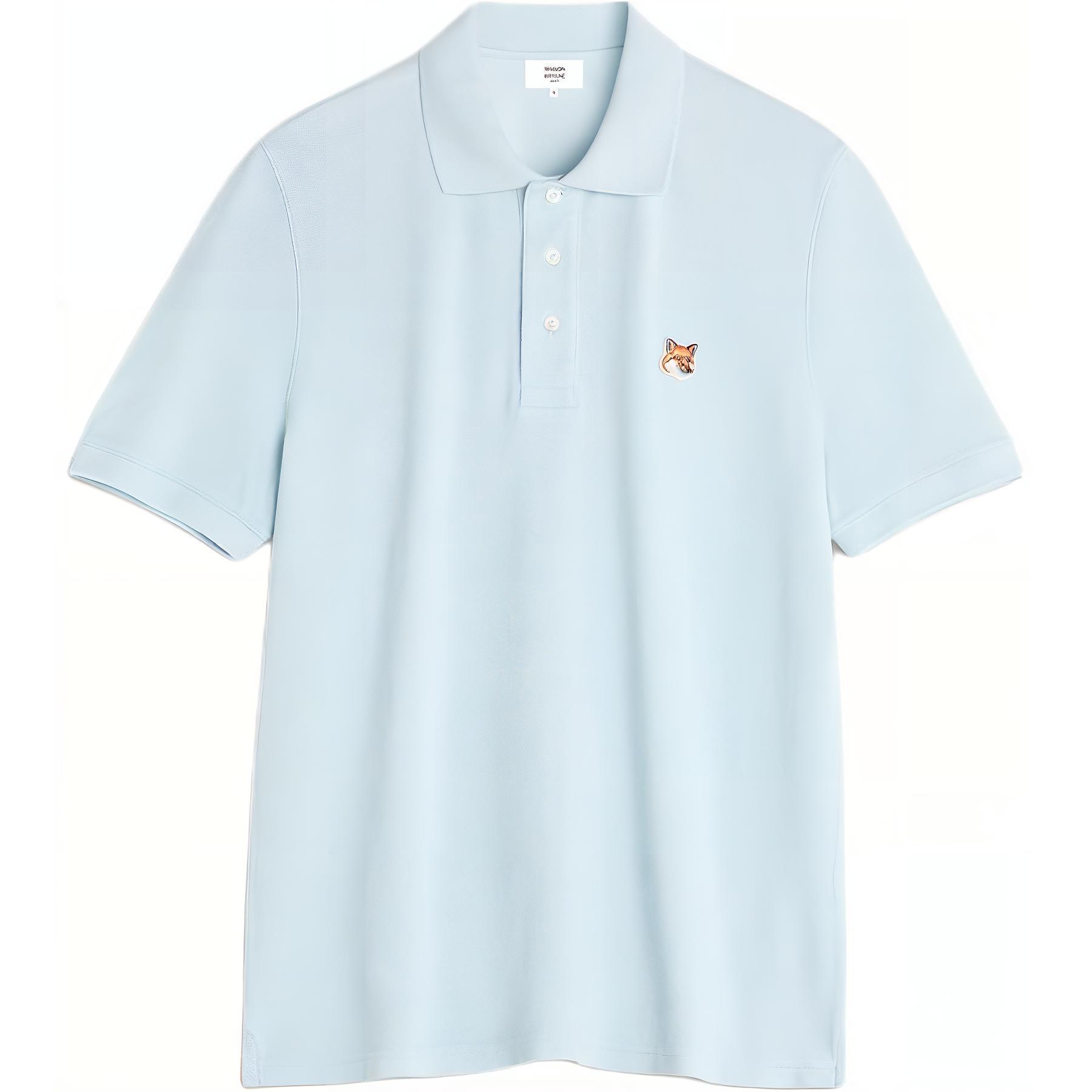 

Футболка-поло с коротким рукавом и нашивкой Fox Head от Maison Kitsuné Maison Kitsune, синий