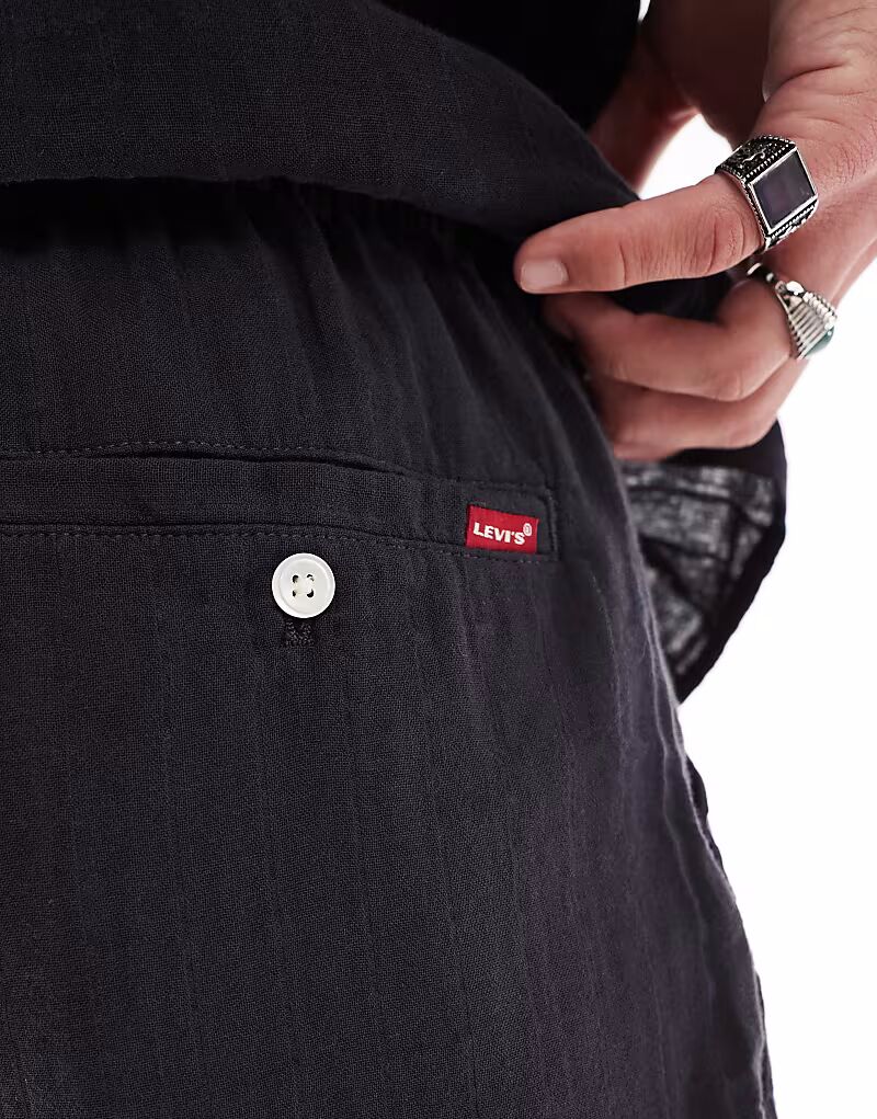 Шорты-чиносы XX Chino Bay с завязками на шнуровке из сирсакера черного цвета Levi'S — фото 3