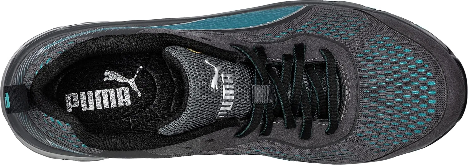 Рабочие ботинки PUMA Safety Fuse Knit WNS Low, модель S1P, защита от электростатического разряда, защита от проникновения, защита от металла, веганские, женские, Grey / Blue — фото 2