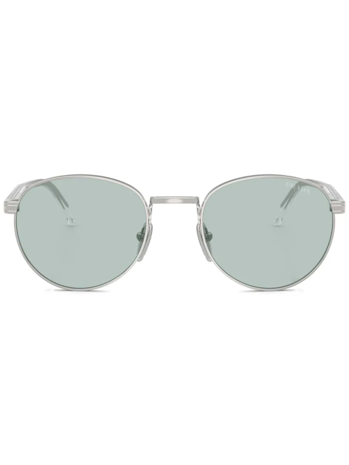

Prada Eyewear солнцезащитные очки в круглой оправе, серебристый