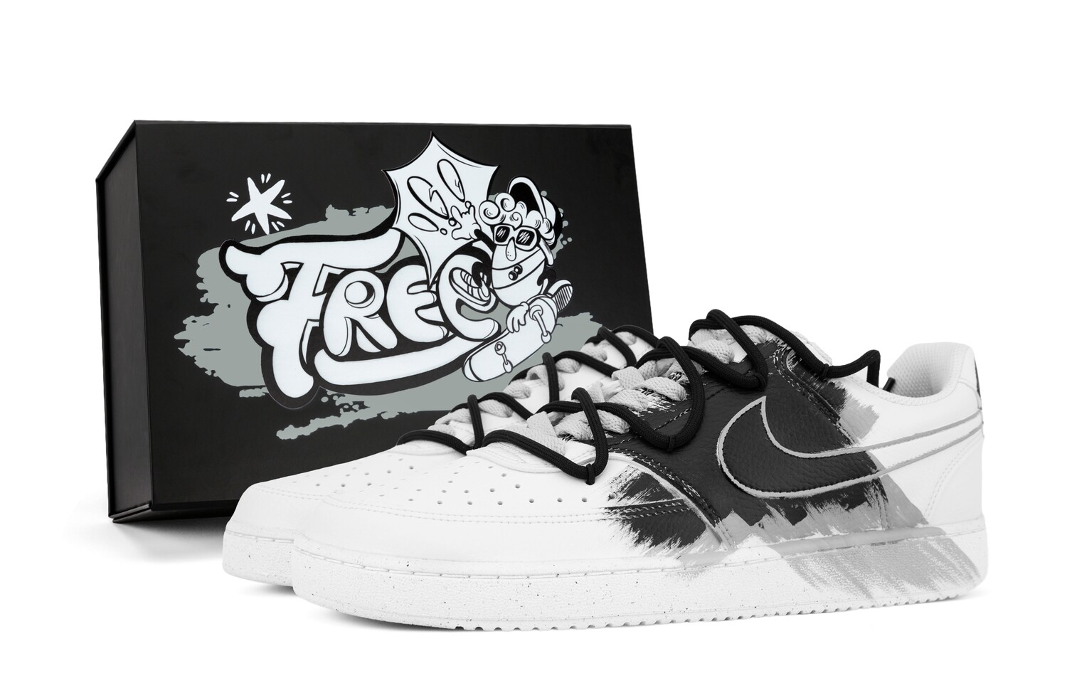 

Кроссовки Nike Court Vision Skateboarding Shoes Unisex Low-top, цвет Black Storm - Gift Box Edition