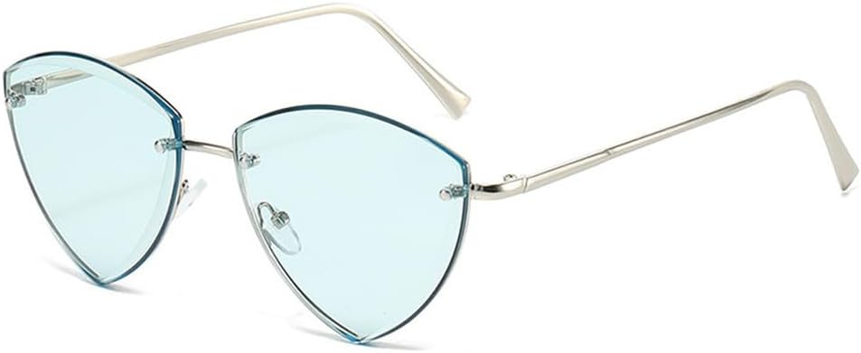 

Солнцезащитные очки UV400 с защитой от УФ-излучения — без оправы, в стиле «кошачий глаз», в ярких расцветках, подходят для женщин и мужчин, для бега и занятий спортом на открытом воздухе UYPTK, Silver-blue