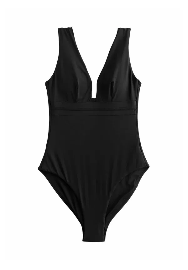 Купальник слитный Next Plunge tummy control petite, черный