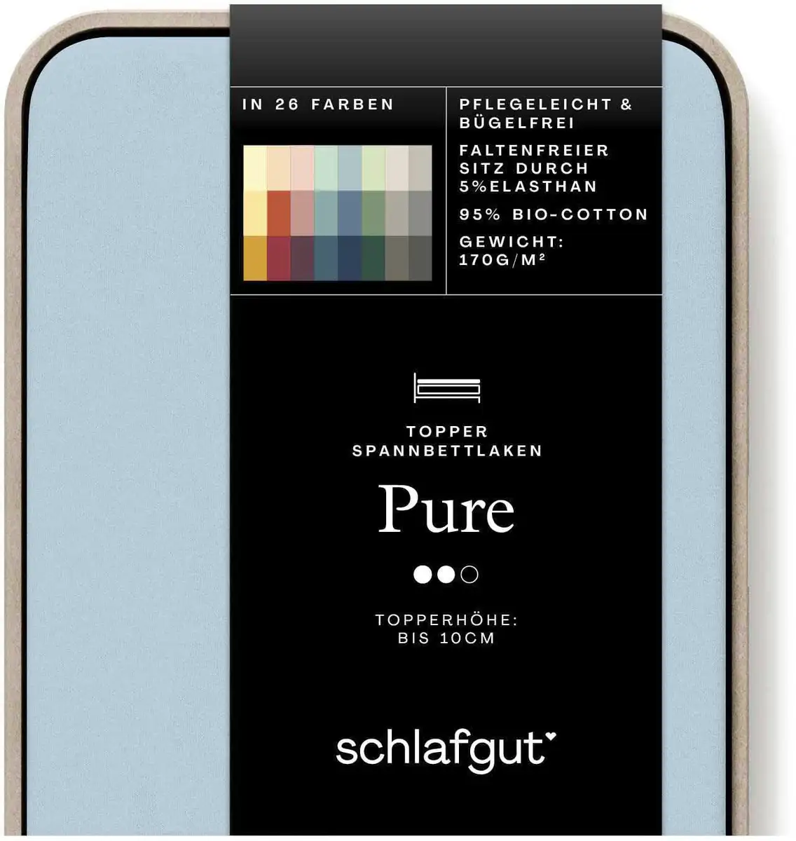

Простыня Schlafgut "PURE TOPPER" хлопковая 140-160х200-220 см, 1 шт., синий