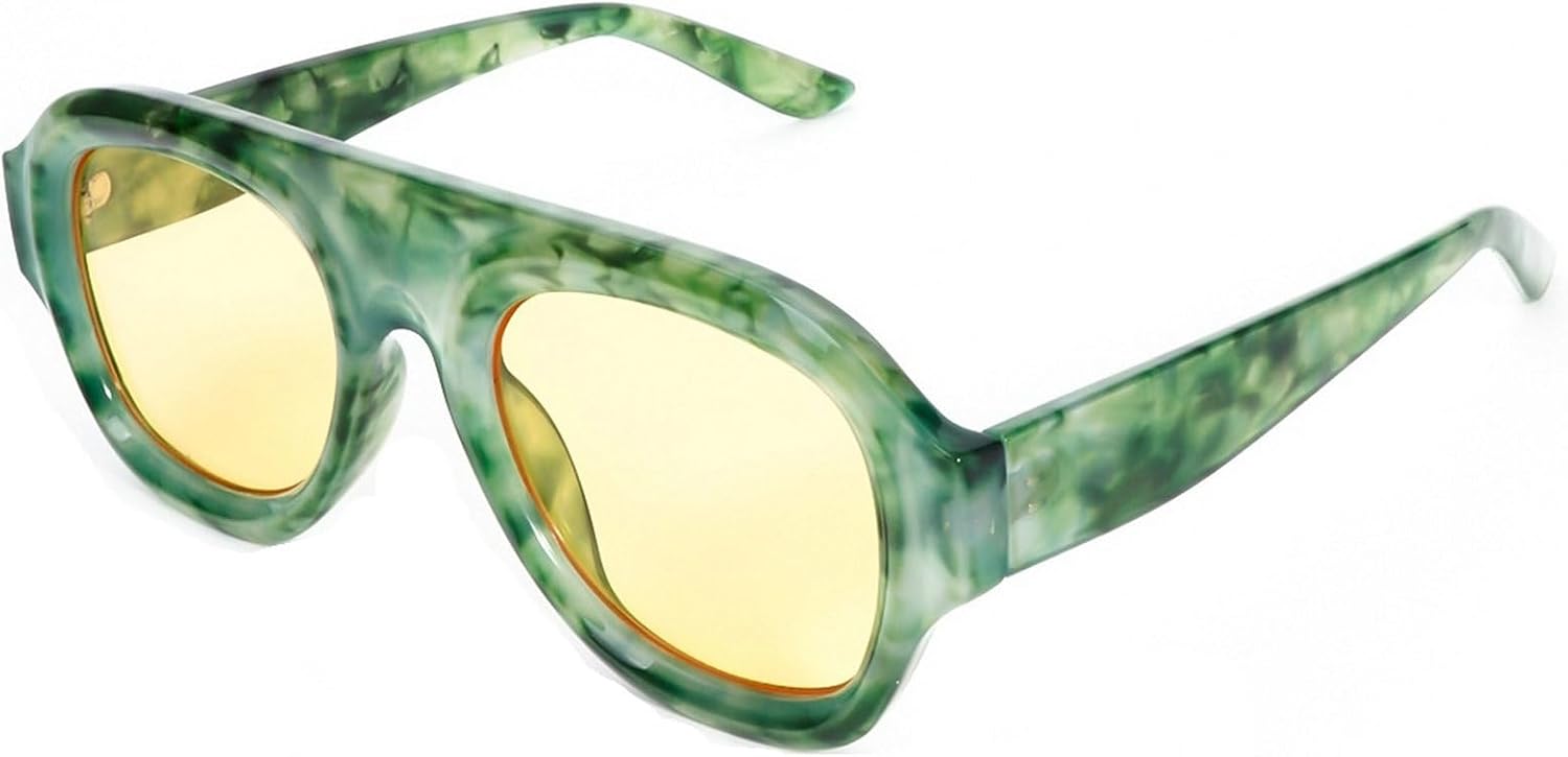 

Солнцезащитные очки в стиле ретро квадратной формы для женщин и мужчин. Модные солнцезащитные очки большого размера с градиентным переходом цвета. Винтажные женские солнцезащитные очки 2025 года mincl, Green Yellow