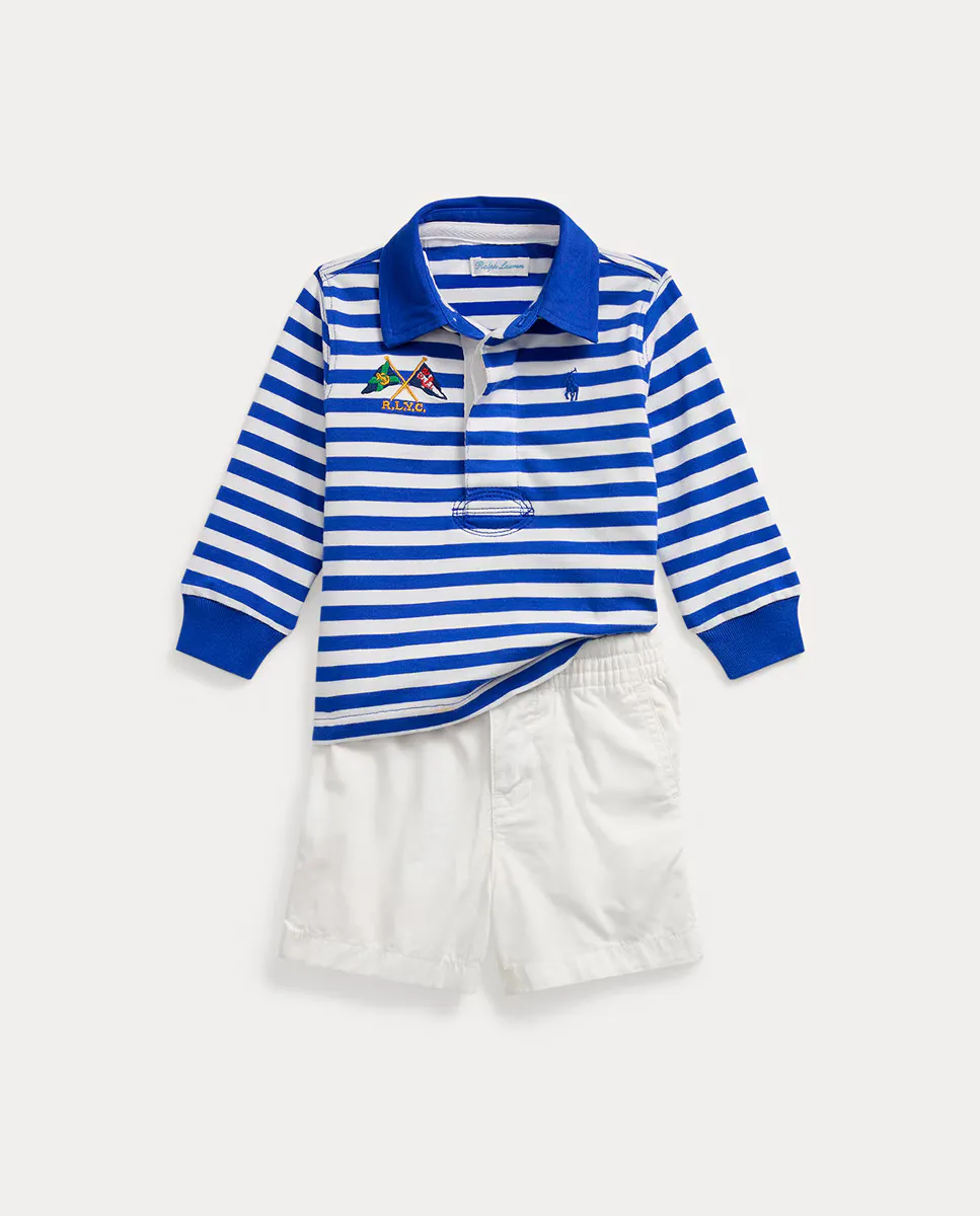 

Комплект из хлопка для мальчика в морском стиле Polo Ralph Lauren, мультиколор