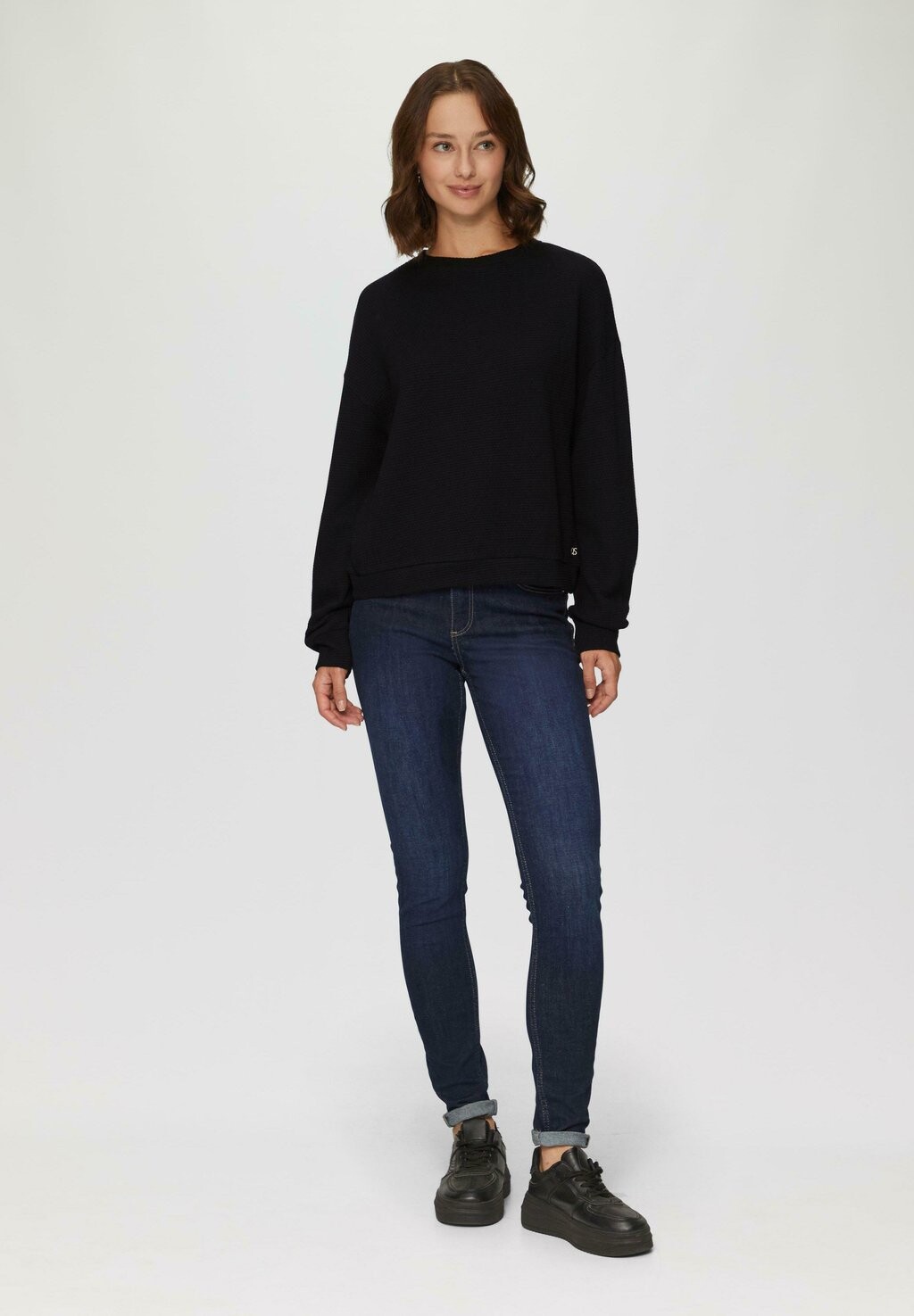 

Толстовка LOOSE FIT MIT STRUKTUR QS, черный