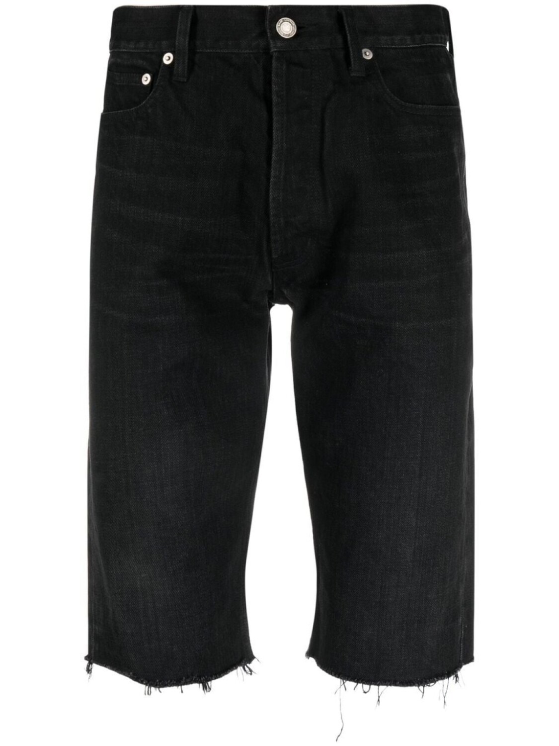 

Saint Laurent джинсовые шорты с бахромой, черный
