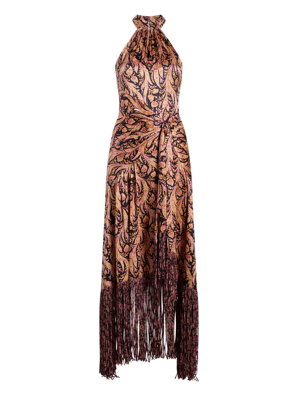 

Платье Teresa с бахромой и принтом пейсли Cinq A Sept, розовый