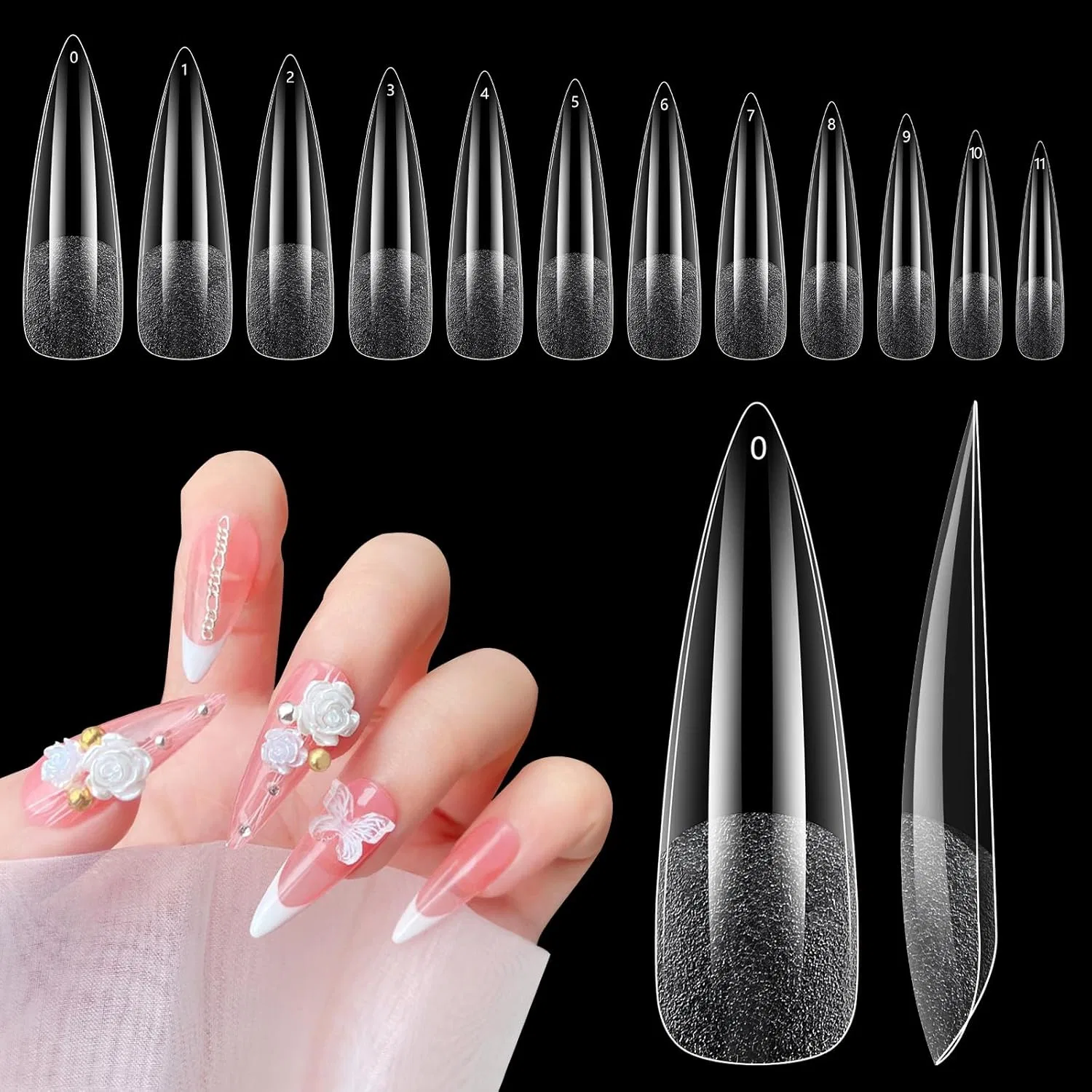 Набор типсов для гелевых ногтей «Стилет» (240 шт.) Adonafy, Stiletto Nail