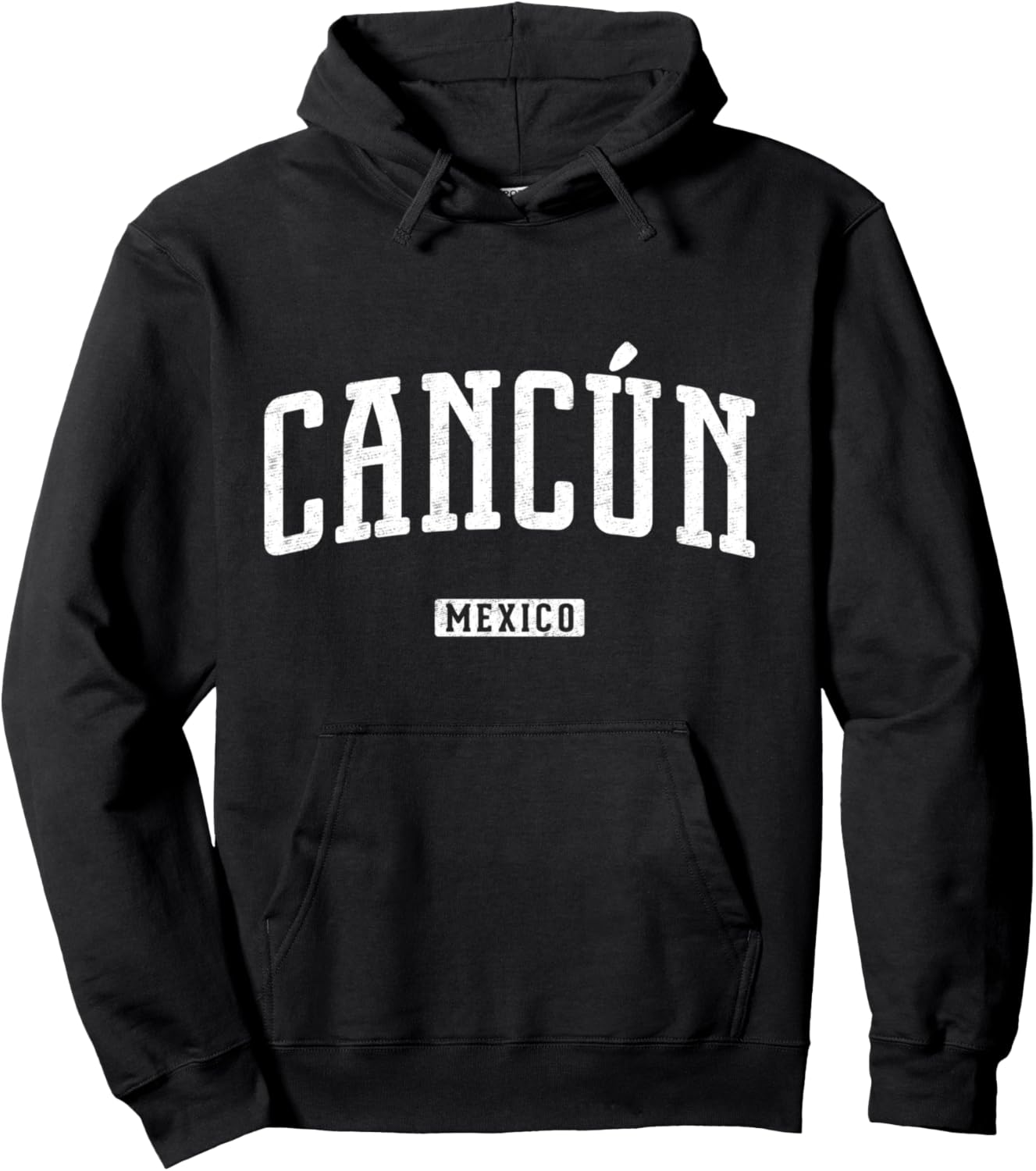 

Винтажная толстовка с капюшоном из Канкуна, Мексика Cancun Apparel Co, черный