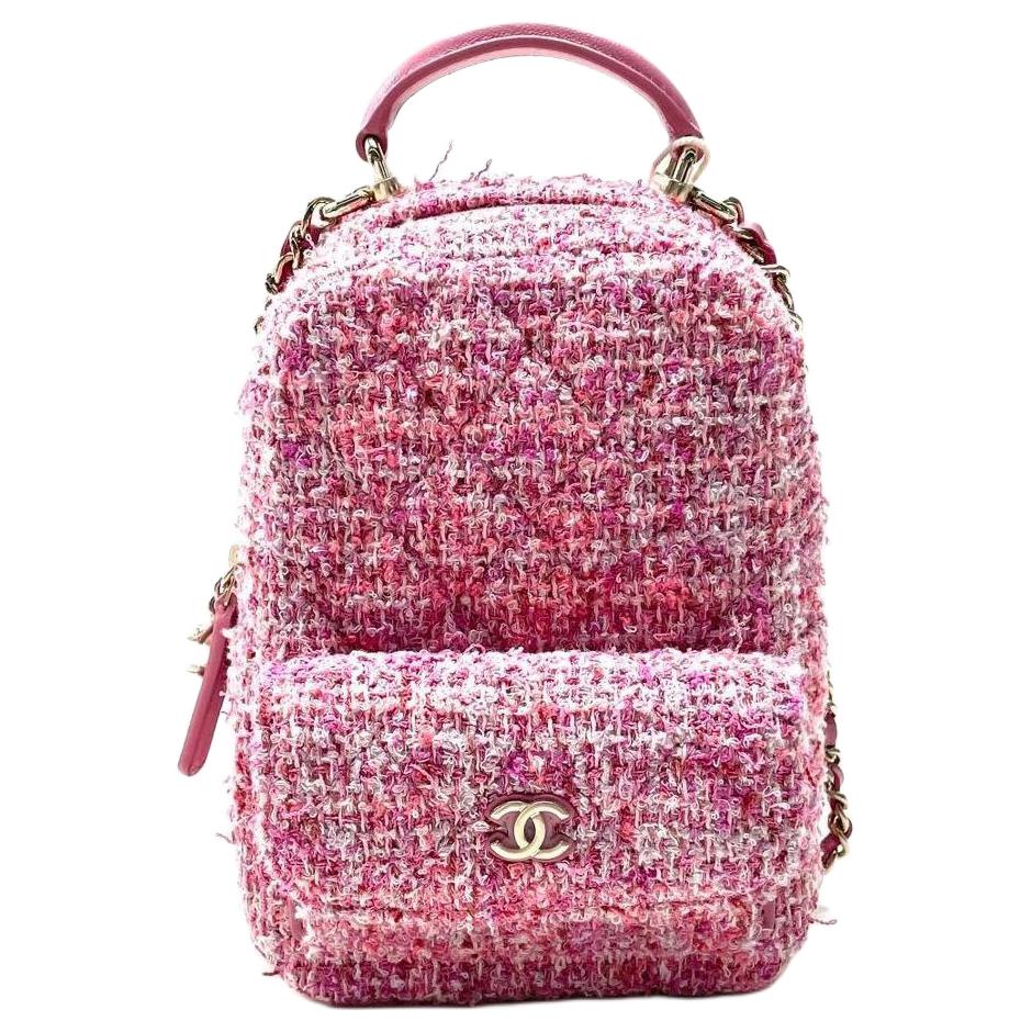 

CHANEL Твид рюкзак унисекс розовый