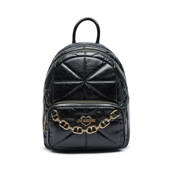 

Рюкзак женский Love Moschino с декоративной цепочкой, черный