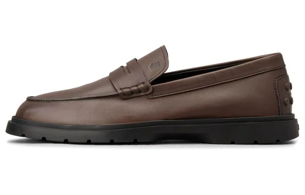 Лоферы с тиснением логотипа TOD'S коричневые