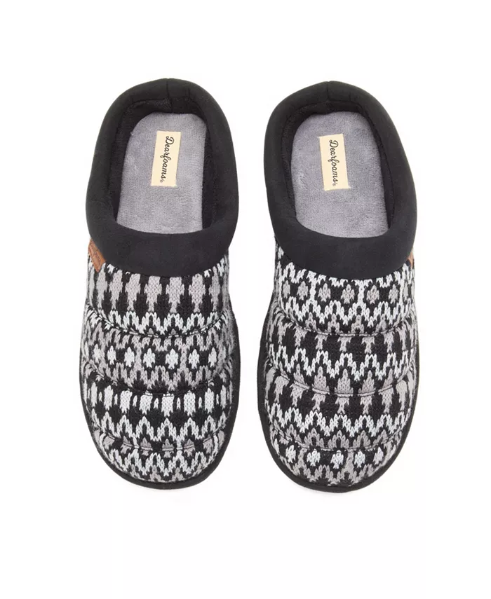 Мужские домашние тапочки Asher Marled Knit Clog Dearfoams, черный — фото 4