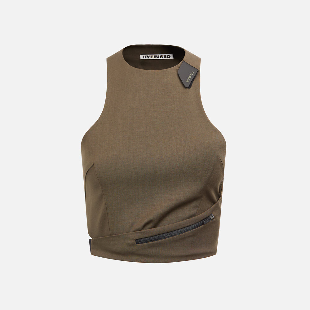 

Рубашка Hyein Seo Cinched Halter Top, хаки