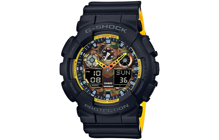 

Мужские часы Casio GA-100BY-1A с жидкокристаллическим/аналоговым двойным дисплеем