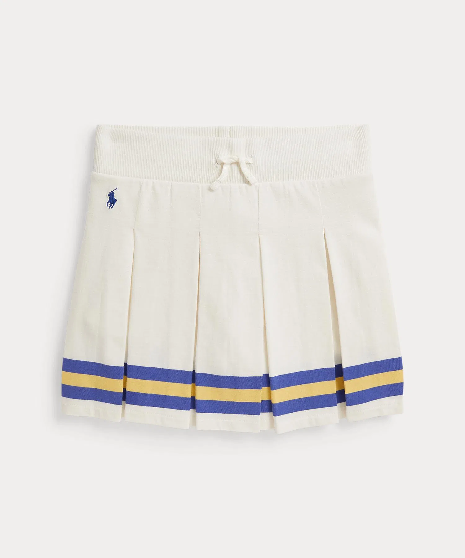 Детская хлопковая юбка-шорты с плиссировкой POLO RALPH LAUREN CHILDRENSWEAR белая