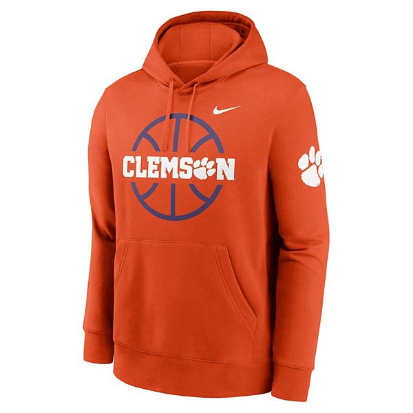Толстовка с капюшоном Men's orange clemson tigers basketball icon club fleece pullover Nike — фото 3