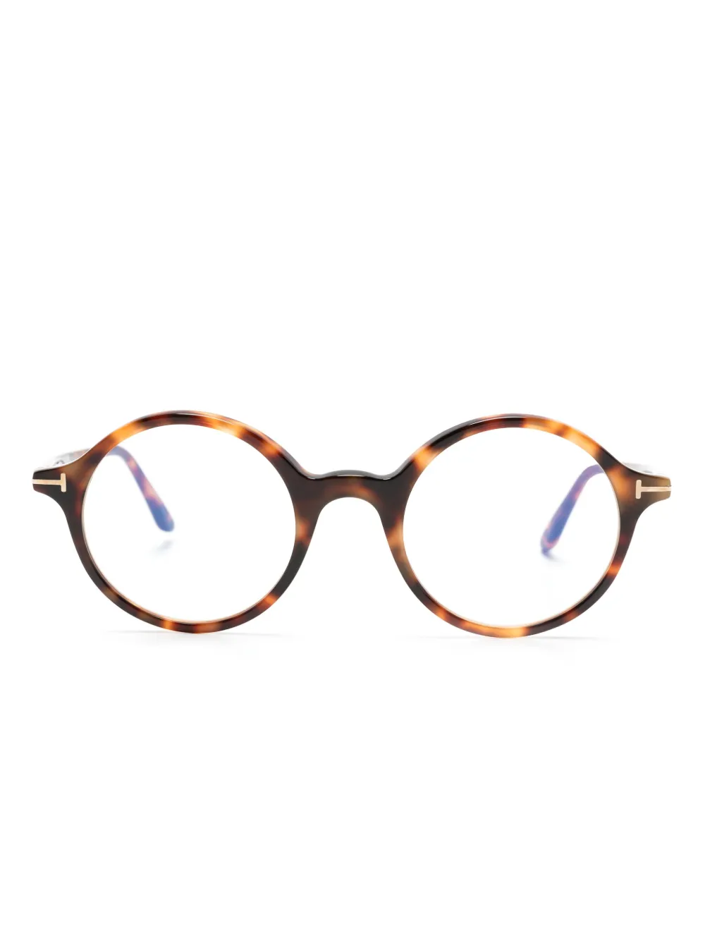 

Очки в круглой оправе черепаховой расцветки TOM FORD Eyewear, коричневый