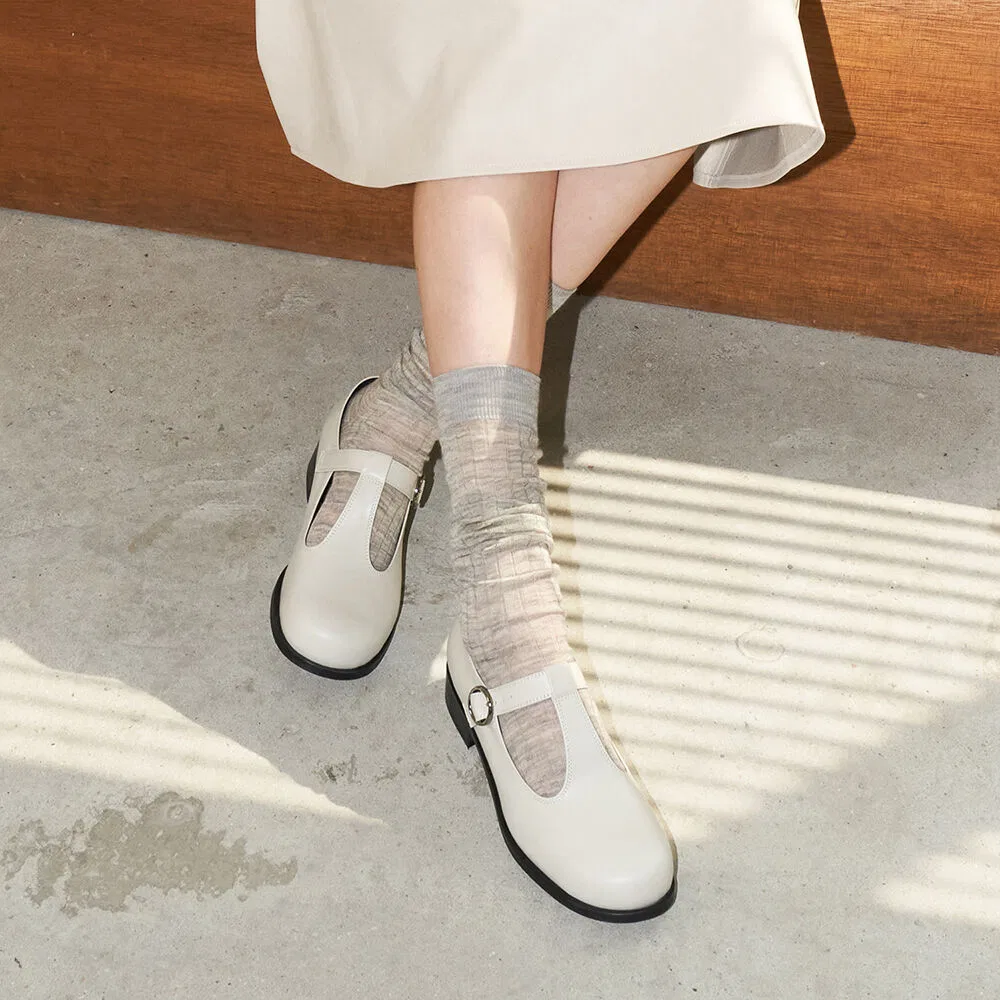 Мужские лоферы-слингбэки Gabriel Classic T-Strap цвета айвори от Blanc Sur Blanc