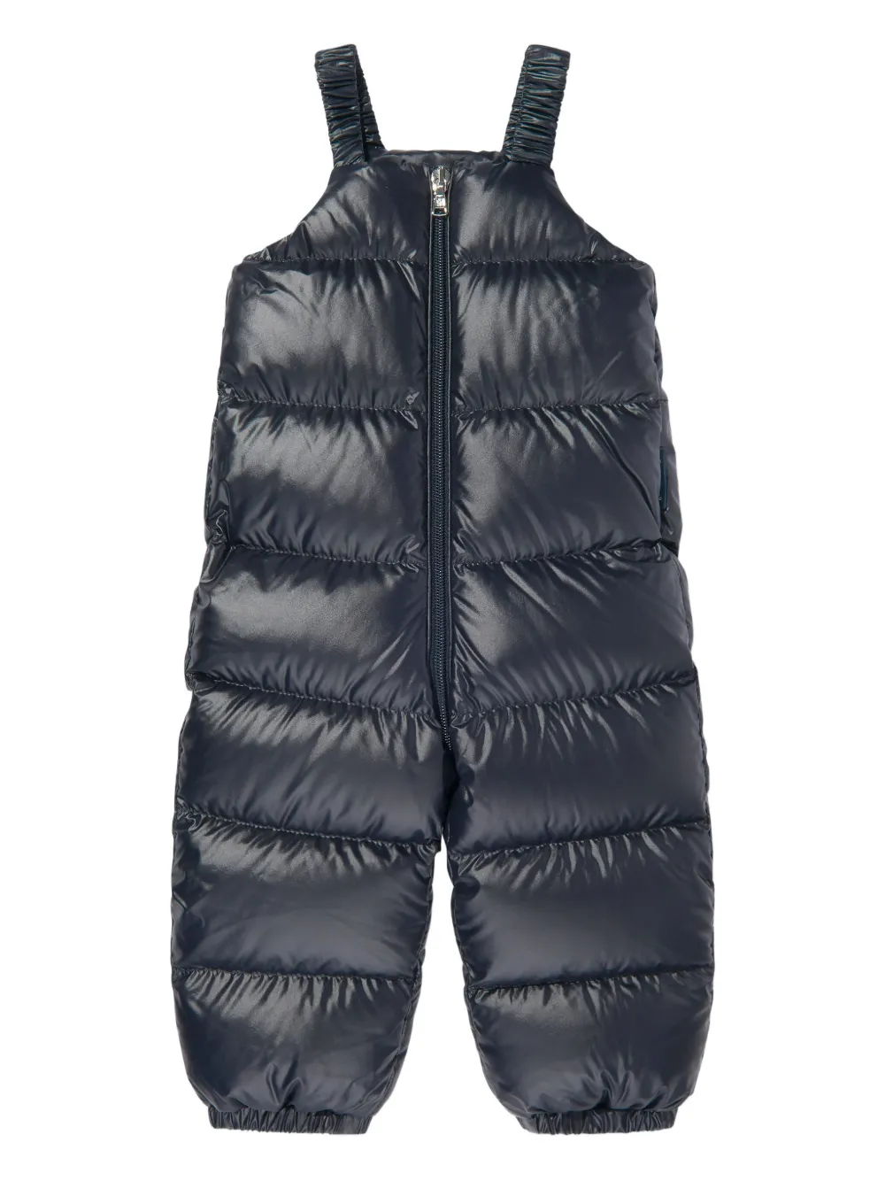 Стеганый зимний комбинезон с капюшоном Moncler Enfant, синий — фото 4
