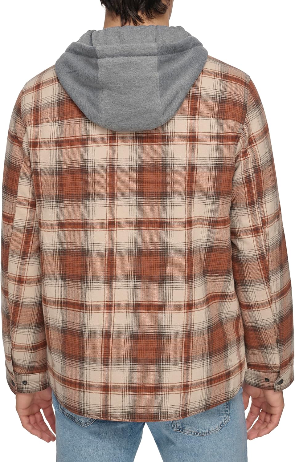 Мужская клетчатая куртка-рубашка Levi's с капюшоном и подкладкой из шерпы (стандартные размеры, большие и высокие), Sunset Ombre Plaid — фото 3
