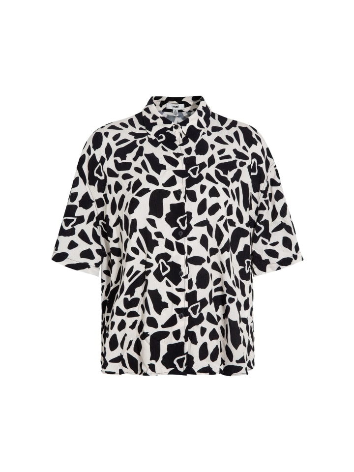 

Блузка-рубашка с принтом по всей поверхности и потайной планкой черного цвета Mavi Jeans