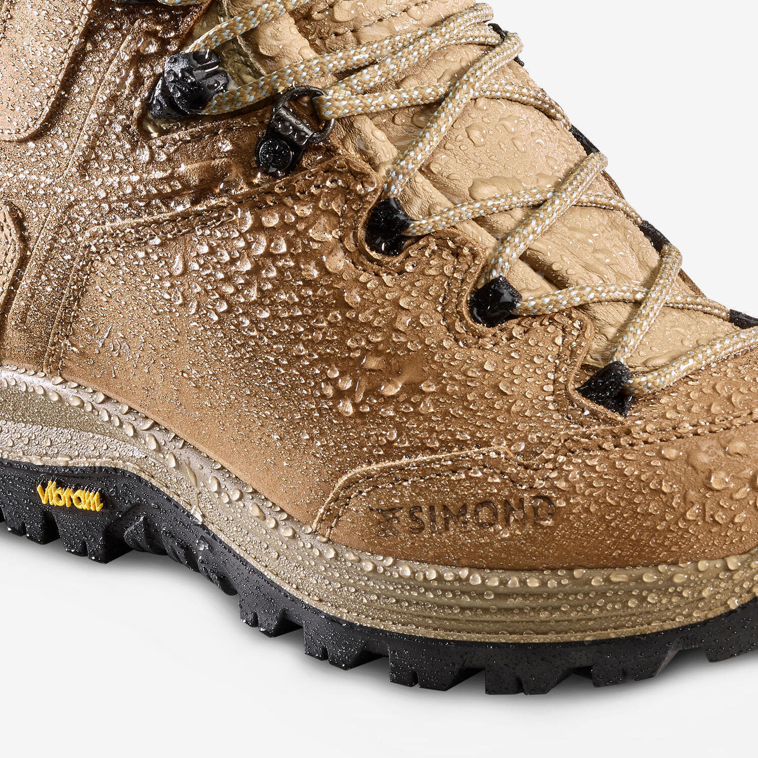 Женские водонепроницаемые кожаные высокие походные ботинки MT500 VIBRAM Simond — фото 3