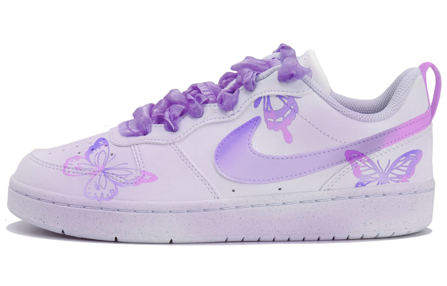 

Кроссовки Nike Court Borough Skateboarding Shoes Women's Low-top White/purple, фиолетовый