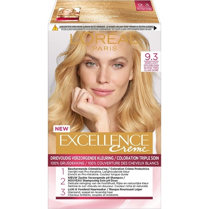 

Крем-краска для волос Excellence 9.3 Очень Светлый Золотистый Блонд, L'Oreal