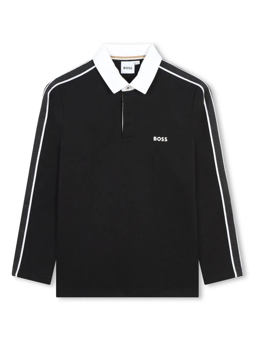 

Рубашка поло с контрастным воротником BOSS Kidswear, черный